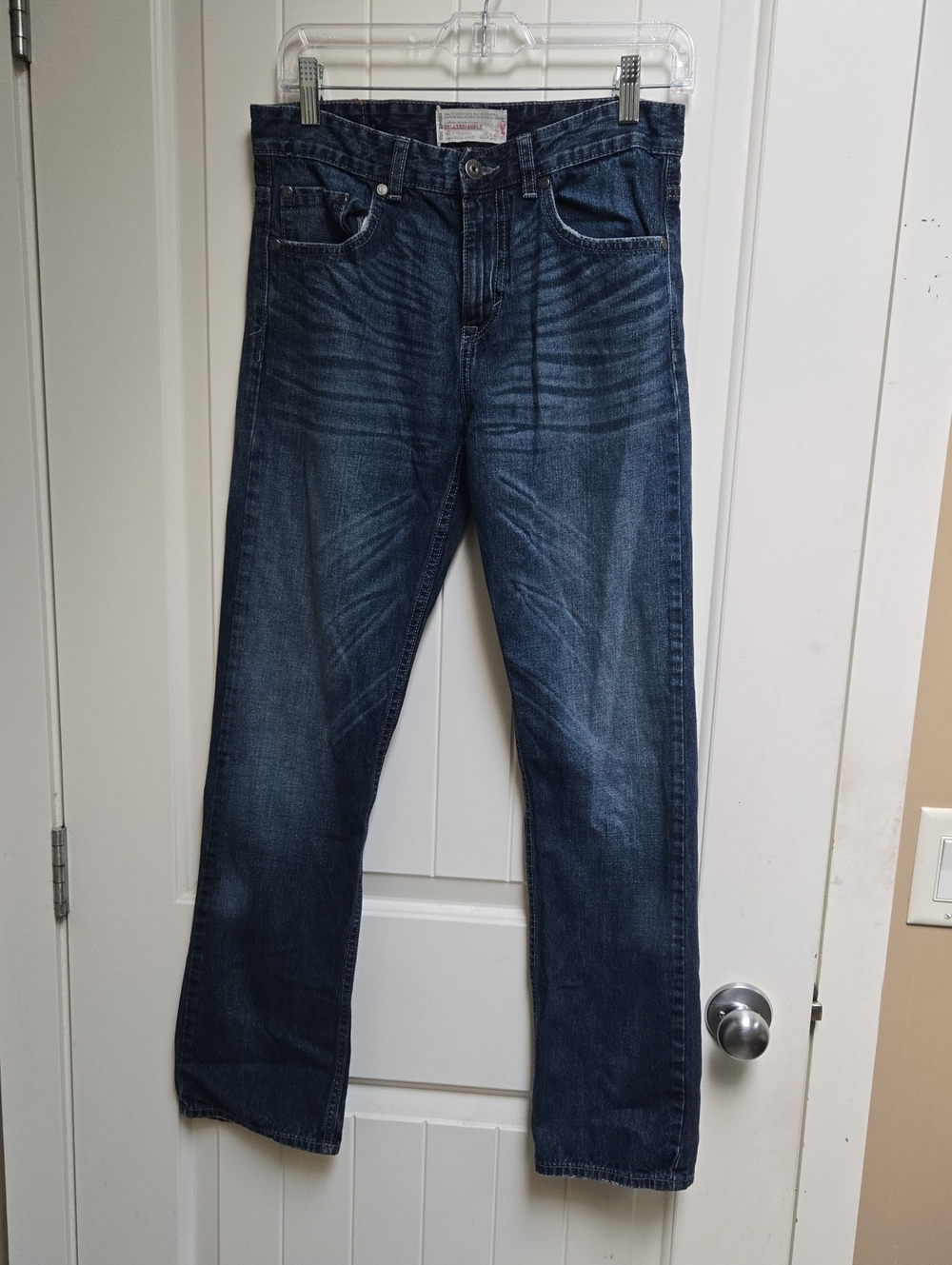 Epic Threads Men's Relaxed Cotton Straight-Leg Jeans in Dark Blue Wash
